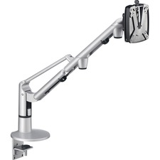 Monitor Arm, 2-Part, Gas Spring, 20.28"Range, 16"Max H, Gray