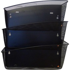 Wall File Set, 3-Pocket, 13-4/5"Wx4-7/10"Dx16"H, Black