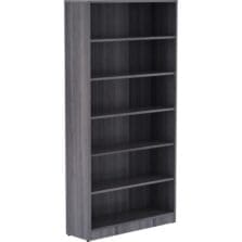 Bookcase, 6 Shelves, 36"x12"x72", Weathered Charcoal