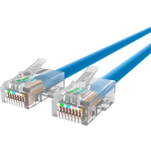 20FT CAT5E PATCH CABLE, UTP, BLUE PVC JACKET, 24AWG, T568B, 50 MICRON, GOLD PLAT