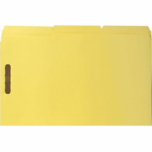 Fastener Folders, w/2-Ply Tab, 1/3 AST Tab, Lgl, 50/BX, Yellow