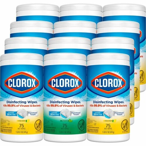 Disinfecting Wipes, Bleach-free, 75/Canister, 3/PK, 4PK/CT, WE