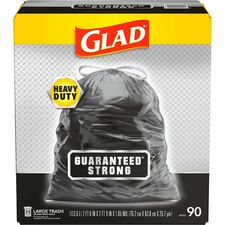 Trash Bags, Drawstring, 30Gal, 30"x33', 90/BX, 68 BX/PL, BK