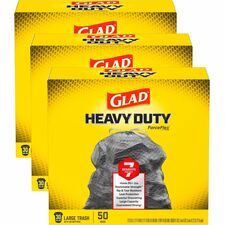 Trash Bags, 30Gal, 0.9mil, 50/BX, 3/CT, 26CT/BD, 2BD/PL, BK