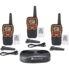 Walkie Talkies, 2-Way, 28-mile Range, 22 Channels, 3/Each, BK