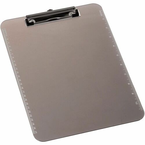 Clipboard, Plastic, w/Flat Clip, 9"x12-1/2", Smoke