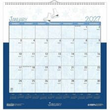 Wall Calendar, Seasonal, Mthly, Jan-Dec, 12"x12", MI