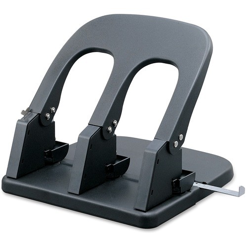 3-Hole Punch, 100 Sht Cap, 10-1/5"x10-2/5"x6-1/5", Black