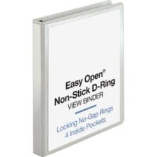 View Binder, Locking D-Ring, 1" Capacity, Letter, White