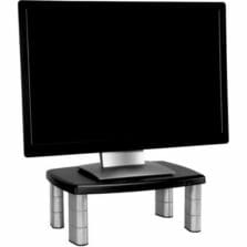 Adjustable Monitor Stand, Storage Space, 16-1/2"x12-3/4"x4", BK
