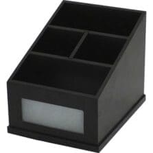 Storage Caddy, Adj Compartment, 4-3/5"x6-1/2"x4-9/10", BK