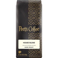 Coffee, House Blend, Whole Bean, 1 lb, Black