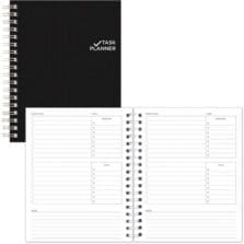 Task Planner, Undated, 270 Pages, 9-1/4"x7-1/4", Black