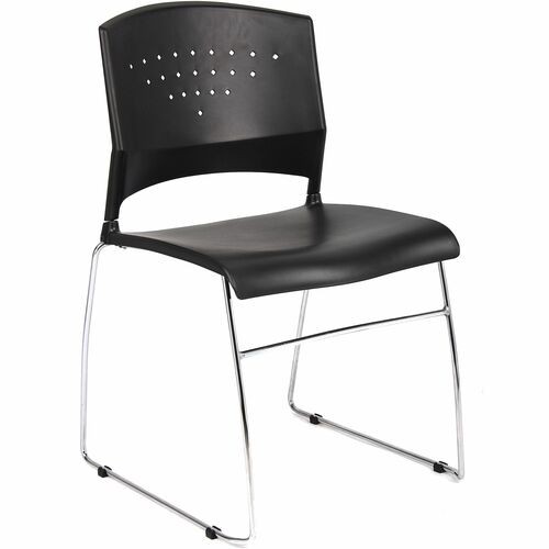 Chair, Stacking, Chrome Frame, 18.5"x18"x32.5", BK