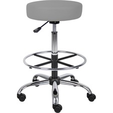Stool, Medical/Drafting, w/Footring, 25"x25"x28"-34", Gray