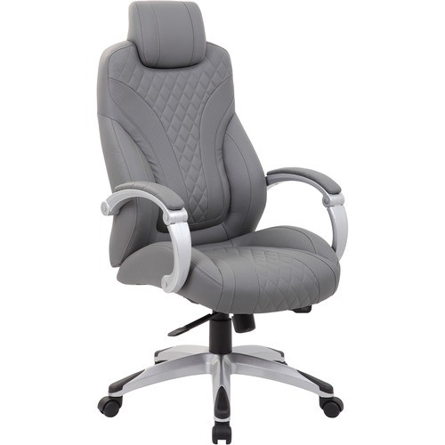 Chair, HingedArms, TiltControl, Vinyl, 27"x28"x48", GY