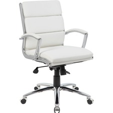 Chair, Executive, Mid Back, 27"Wx27"Dx37"H, White