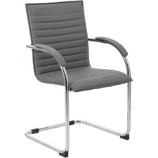 Side Chair, Chrome Frame, Vinyl, 23"x24-1/2"x37-1/2", 2/PK, GY