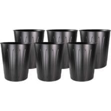 Wastebasket, Fire-Safe, Metal, 6 Gal, 13"Diax14"H, 6/CT, BK
