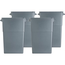 Waste Container, Space-Saving, 23 Gal, 20"x11"x30", 4/CT, GY
