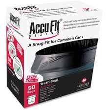 Can Liners, Accufit, 32 Gal, 0.9mil, 33"x44", 50/BX, 6BX/CT, BK