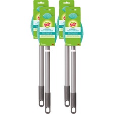 Bath Scrubber, Nonscratch, w/2' Hvy-dty Handle, 4/CT, BE/SR