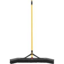 Broom, Steel Handle, 36" Angled Sweep, 58-1/8"L, 6/CT, YW/BK