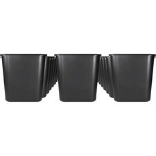 Wastebasket, Rectangular, 28 Qrt, 15"x10-1/4"x15", 24/CT, BK