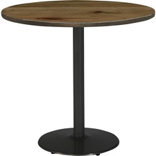 Table, Round, BarHeight, 36"x36"x38", BK Frame/Natural