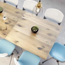 Table, Square, BarHeight, 30"x30"x38", BK Frame/Barnwood