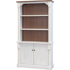 Bookcase, LowerDoors, 3 Adj Shelves, 42"x16"x78", WeatherChalk