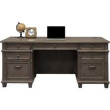 Credenza, 5 Drwrs/PrinterTray/Outlets, 68"x19"x30", WeatherDove