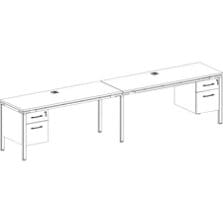 Desks, w/Pedestals, 2-Unit, Wood, 66"x24"x29-1/2", Driftwood