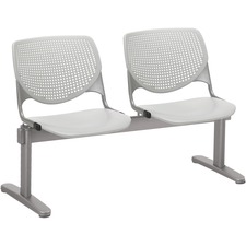 Chair, 2 Seater, Polypropylene, 47"x22"x31", LGY Back/Seat