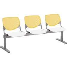 Chair, 3 Seater, Polypropylene, 71"x22"x31", YW Back/WE Seat