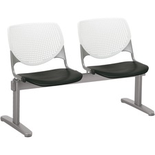 Chair, 2 Seater, Polypropylene, 47"x22"x31", WE Back/BK Seat