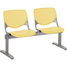 Chair, 2 Seater, Polypropylene, 47"x22"x31", YW Back/Seat