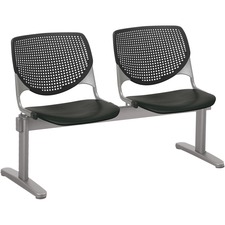 Chair, 2 Seater, Polypropylene, 47"x22"x31", BK Back/Seat