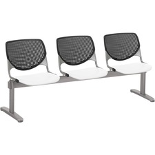 Chair, 3 Seater, Polypropylene, 71"x22"x31", BK Back/WE Seat