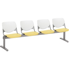Chair, 4 Seater, Polypropylene, 95"x22"x31", WE Back/YW Seat