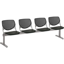 Chair, 4 Seater, Polypropylene, 95"x22"x31", BK Back/Seat