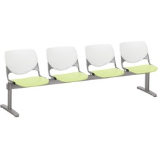 Chair, 4 Seater, Polypropylene, 95"x22"x31", WE Back/LMGN Seat
