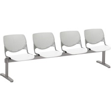 Chair, 4 Seater, Polypropylene, 95"x22"x31", LGY Back/WE Seat