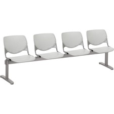 Chair, 4 Seater, Polypropylene, 95"x22"x31", LGY Back/Seat