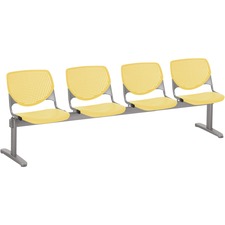 Chair, 4 Seater, Polypropylene, 95"x22"x31", YW Back/Seat