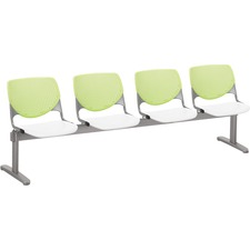 Chair, 4 Seater, Polypropylene, 95"x22"x31", LMGN Back/WE Seat