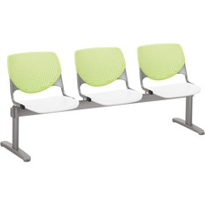 Chair, 3 Seater, Polypropylene, 71"x22"x31", LMGN Back/WE Seat