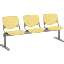 Chair, 3 Seater, Polypropylene, 71"x22"x31", YW Back/Seat