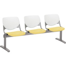 Chair, 3 Seater, Polypropylene, 71"x22"x31", WE Back/YW Seat
