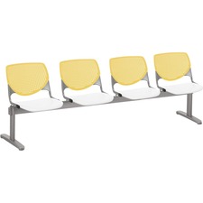 Chair, 4 Seater, Polypropylene, 95"x22"x31", YW Back/WE Seat